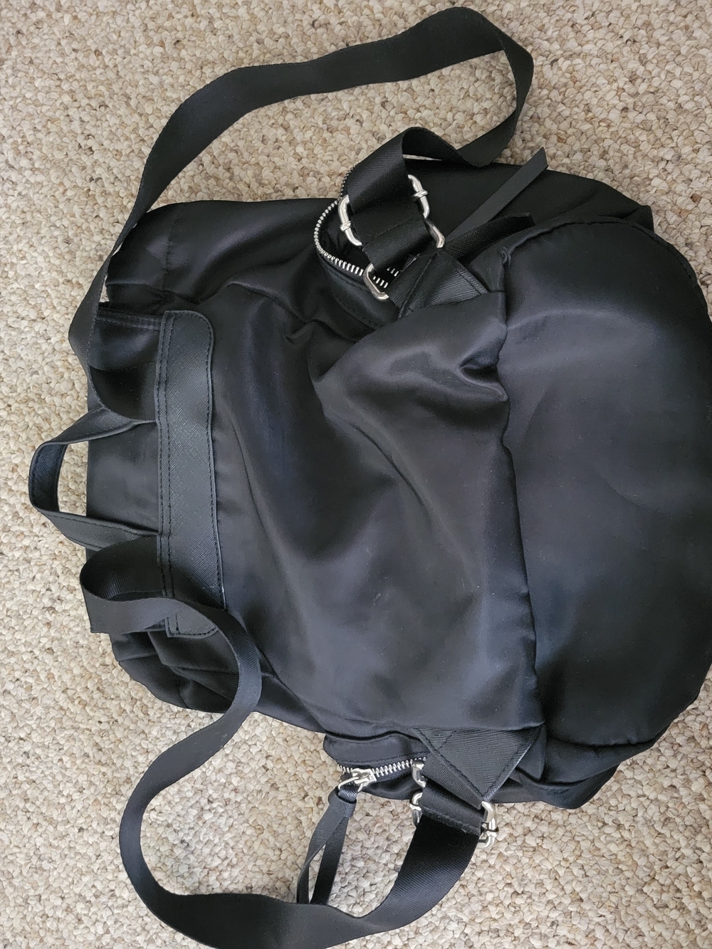 Black Nylon Casual Backpack - Classic Everyday Carry - Picture 3 of 6